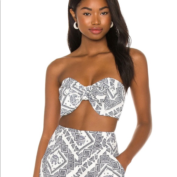 Printed Elephants Knot Crop Top - XS - Picture 5 of 6